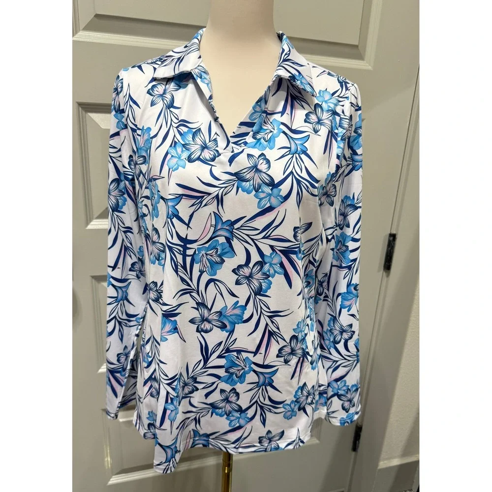 GGOV Women's Golf Polo Shirt UPF 50+ Sun Protection Quick Dry XL - Picture 1 of 8